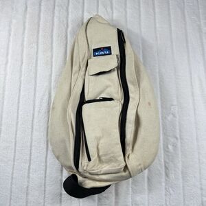 KAVU Rope Sling Backpack Ivory Adjustable Crossbody Outdoor Bag Hiking Climbing